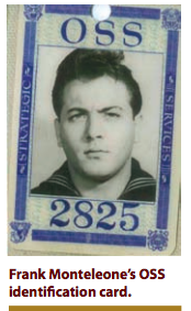 Frank Monetelone's OSS Identification Card
