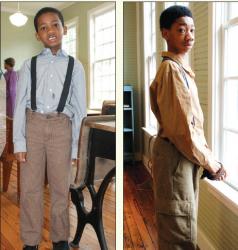 Brothers Graeson and Kincaid Cunnings portray former Rosenwald students Jasper and James during the dramatized “Visit with Former Rosenwald Students.” – Photos by Lisa Smarr 